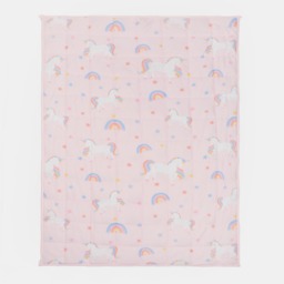 OHS Kids Teddy Fleece Unicorn Weighted Blanket, Blush - 3kg - thumbnail 4