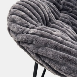 OHS Ribbed Faux Fur Rocking Chair - Charcoal - thumbnail 3