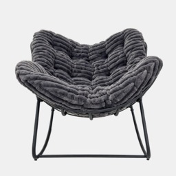 OHS Ribbed Faux Fur Rocking Chair - Charcoal - thumbnail 2