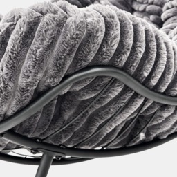 OHS Ribbed Faux Fur Rocking Chair - Charcoal - thumbnail 4