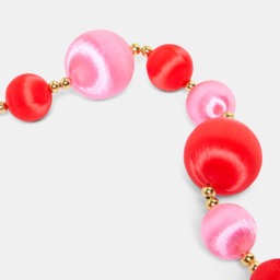 OHS 8 Pack Striped Baubles & Garland Set - Pink/Red - thumbnail 2