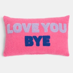 OHS Love You Bye Slogan Cushion - Pink/Blue - thumbnail 3