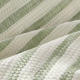 OHS Waffle Watercolour Stripe Duvet Set, Sage - King - thumbnail 3