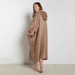 OHS Adults Extra-Long Sherpa Hoodie Blanket - Mink - thumbnail 3