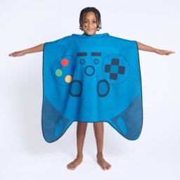 OHS Kids Game Controller Poncho Towel - Blue - thumbnail 5
