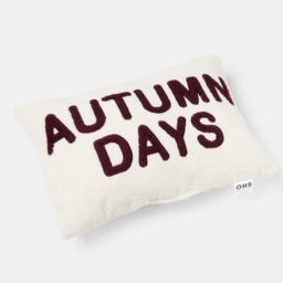OHS Autumn Days Slogan Cushion - Cream/Burgundy - thumbnail 3