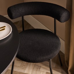 OHS Boucle Dining Chair - Black - thumbnail 2