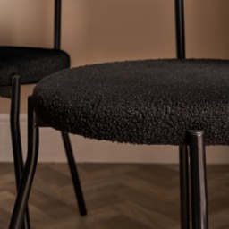 OHS Boucle Dining Chair - Black - thumbnail 3