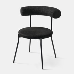 OHS Boucle Dining Chair - Black - thumbnail 5