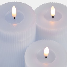 OHS LED Ribbed Candles, Powder Blue - 3 Pack - thumbnail 2