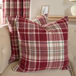 OHS Woven Check Cushion Covers - Dorset Red - thumbnail 3