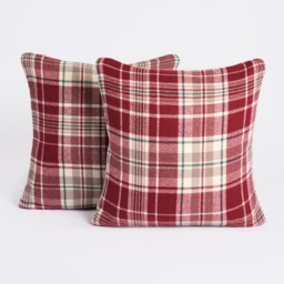 OHS Woven Check Cushion Covers - Dorset Red - thumbnail 5