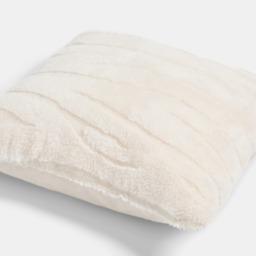 OHS 2-Pack Carved Faux Fur Cushion Covers, Stone - 45 x 45cm - thumbnail 4