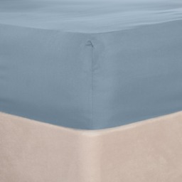 OHS Plain Fitted Bed Sheet, Blue - King - thumbnail 1