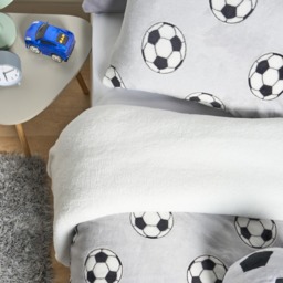 OHS Football Glow In The Dark Duvet Cover Set, Grey - Single - thumbnail 3