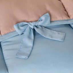 OHS Bow Tie Coverless 7.5 Tog Reversible Duvet Set, Dusky Blue/Natural - King - thumbnail 5