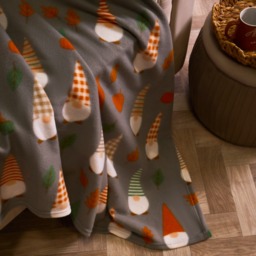 OHS Autumnal Gonk Polar Fleece Throw - Charcoal - thumbnail 2