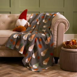 OHS Autumnal Gonk Polar Fleece Throw - Charcoal - thumbnail 1