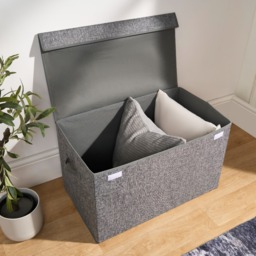 OHS Large Collapsible Storage Box With Lid - Grey - thumbnail 4
