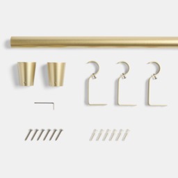 OHS 28mm Extendable Trumpet Curtain Pole, Brushed Gold - 120-220cm - thumbnail 5