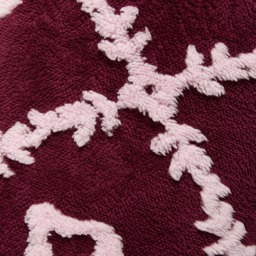 OHS Tufted Lattice Bow Teddy Fleece Throw - Burgundy/Pink - thumbnail 3