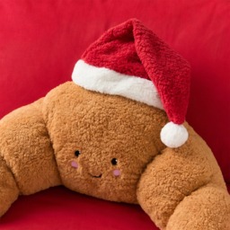 OHS Claude The Santa Croissant Cuddle Cushion - Brown - thumbnail 2