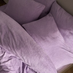 OHS Teddy Fleece Duvet Cover Set, Lilac - Double - thumbnail 4