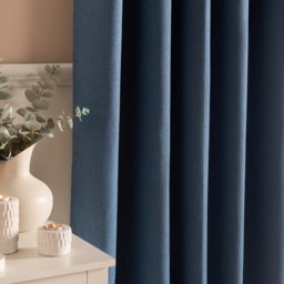 "OHS Woven Texture Eyelet Ultra Blackout Curtains, Blue - 46 x 54""" - thumbnail 4