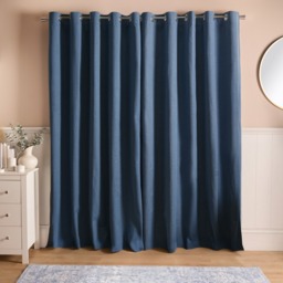 "OHS Woven Texture Eyelet Ultra Blackout Curtains, Blue - 46 x 54""" - thumbnail 3