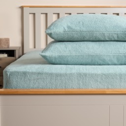 OHS Teddy Fleece Fitted Sheet, Duck Egg Blue - King - thumbnail 3