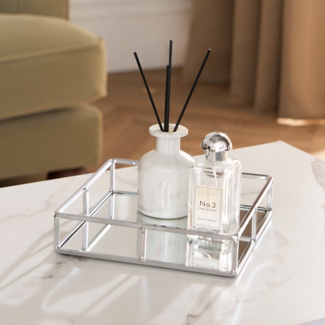 OHS Square Mirror Tray - Silver - image 1