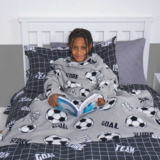 OHS Kids Football Printed Wearable Blanket - Grey - image 1