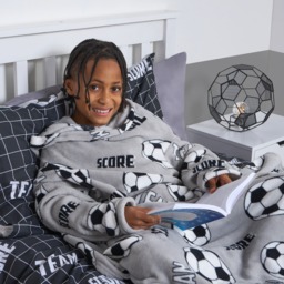 OHS Kids Football Printed Wearable Blanket - Grey - thumbnail 2