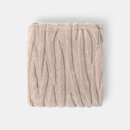 OHS Tufted Zebra Teddy Fleece Throw, Mink - 125 x 150cm - thumbnail 2