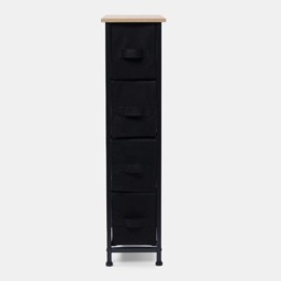 OHS Brooklyn 4 Drawer Narrow Fabric Cabinet - Black - thumbnail 5