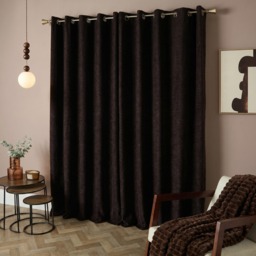 OHS Bouclé Eyelet Blackout Curtains, Brown - 66x90in - thumbnail 2