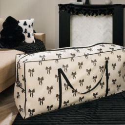 OHS Bow Print Christmas Tree Storage Bag - Monochrome - thumbnail 1