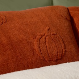 OHS Tufted Pumpkin Teddy Duvet Cover Set, Burnt Orange - Double - thumbnail 3