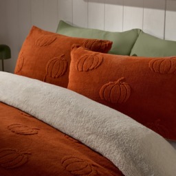 OHS Tufted Pumpkin Teddy Duvet Cover Set, Burnt Orange - Double - thumbnail 2
