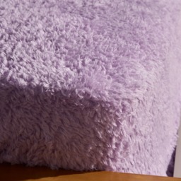 OHS Teddy Fleece Fitted Sheet, Lilac - Double - thumbnail 2