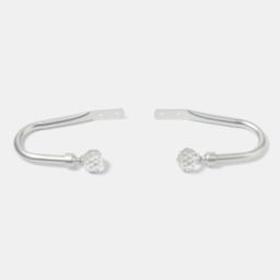 OHS 2 Pack Crystal Ball Curtain Rod Tie Backs - Silver - thumbnail 2