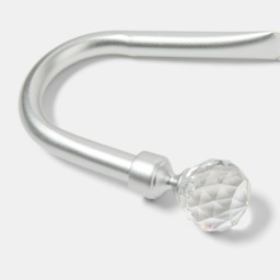 OHS 2 Pack Crystal Ball Curtain Rod Tie Backs - Silver - thumbnail 3