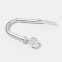 OHS 2 Pack Crystal Ball Curtain Rod Tie Backs - Silver - thumbnail 4