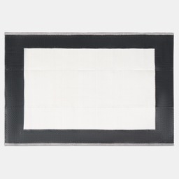 OHS Contrast Border Reversible Outdoor Rug, Black/Cream - 160 x 230cm - thumbnail 4