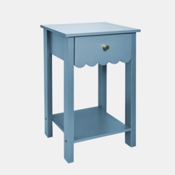 OHS Scalloped 1-Drawer Bedside Table - Blue - thumbnail 4
