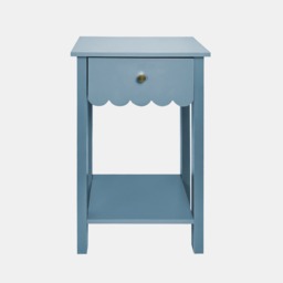 OHS Scalloped 1-Drawer Bedside Table - Blue - thumbnail 2