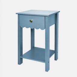 OHS Scalloped 1-Drawer Bedside Table - Blue - thumbnail 3