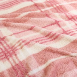 OHS Tartan Check Teddy Duvet Cover Set, Blush - Super King - thumbnail 3