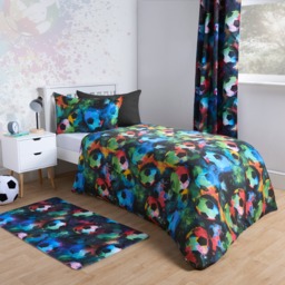 OHS Reversible Football Duvet Set, Neon- Double - thumbnail 2