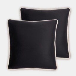 OHS 2 Pack Matte Velvet Piped Edge Cushion Covers, 45 x 45cm - Monochrome - thumbnail 5